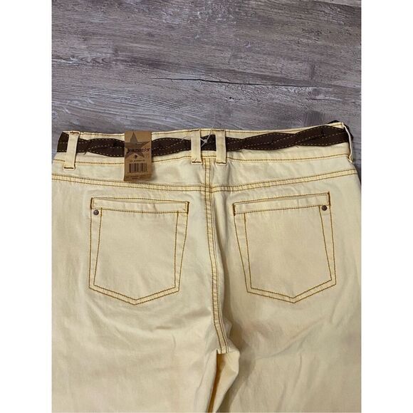 Jeanstar Bermuda Corduroy Shorts Stretch Cuffed Lemon Yellow Women’s Sz 12 - Picture 5 of 5
